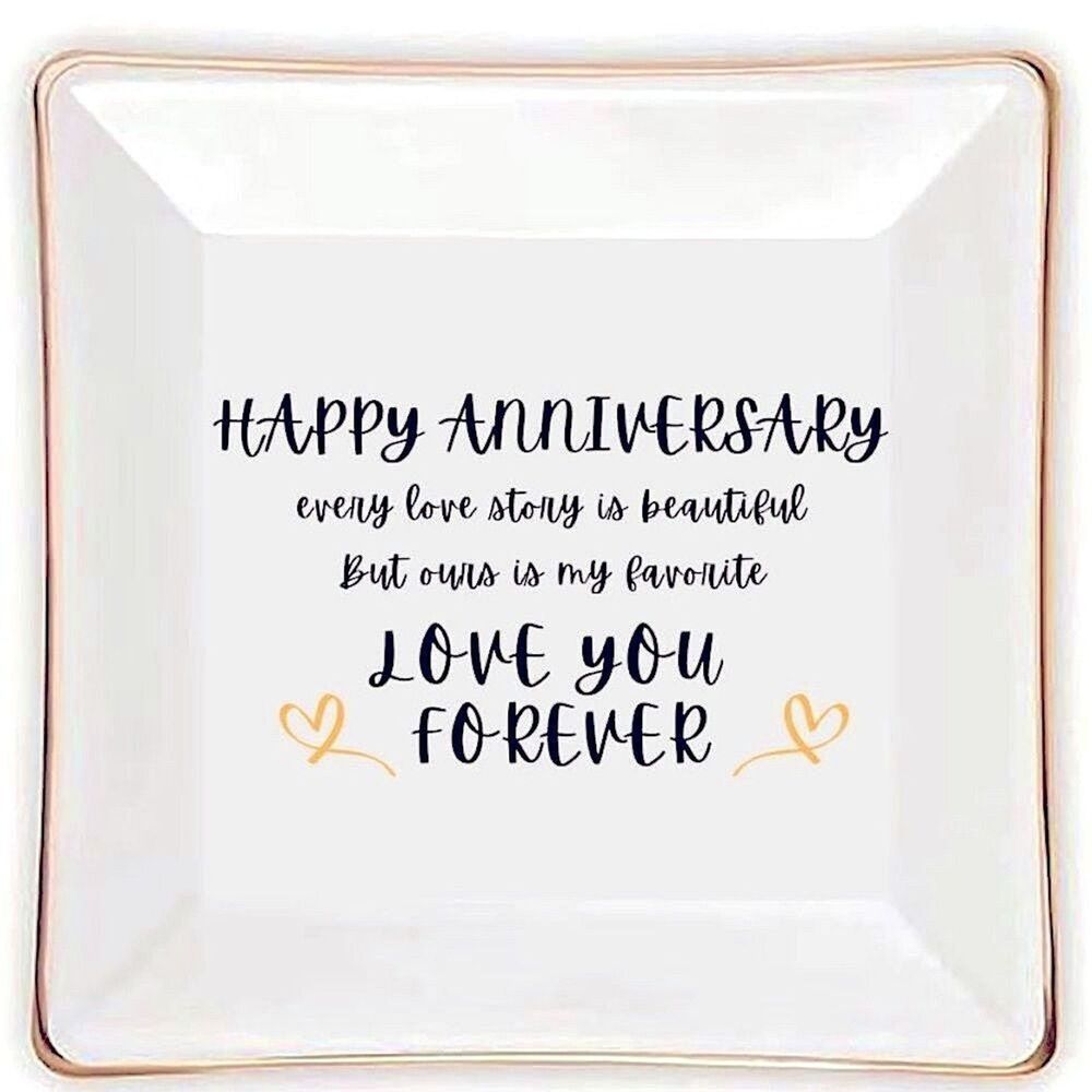 Jewelry Tray Happy Anniversary New Romantic Love You Forever Gift Trinket - Picture 1 of 3